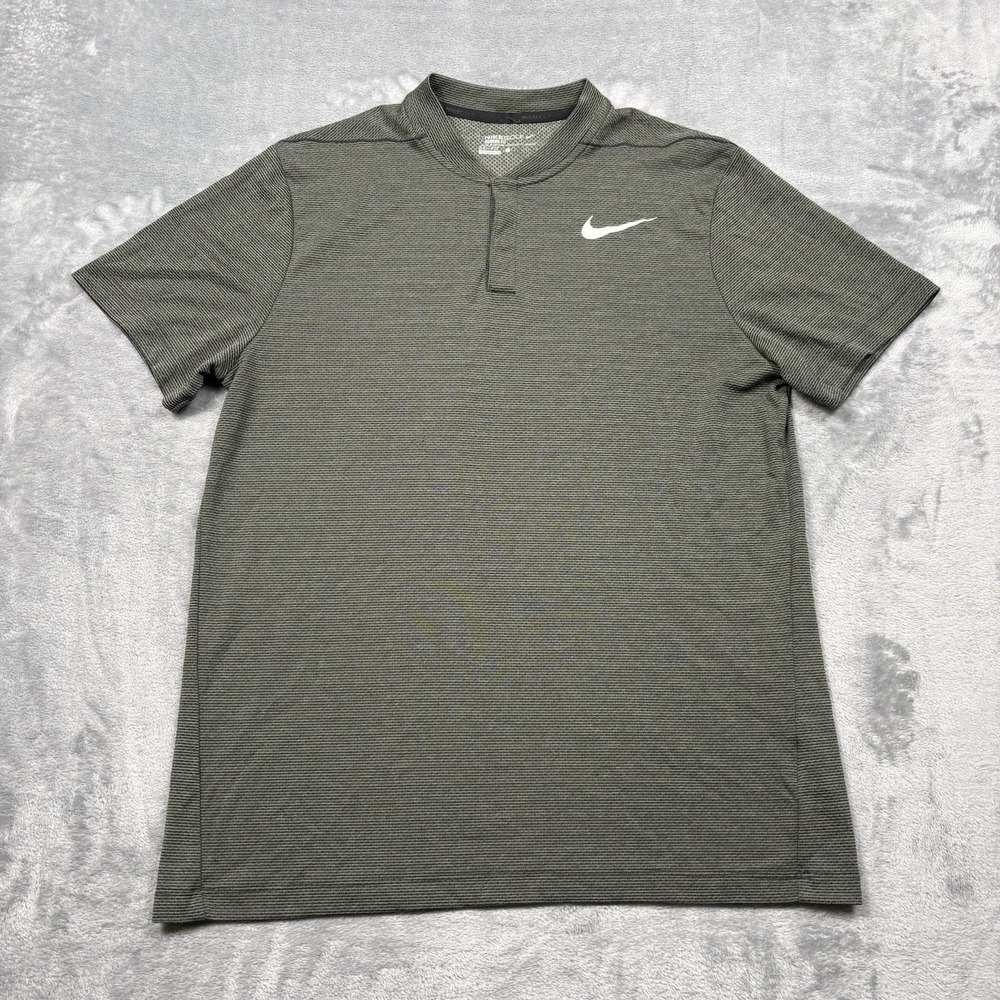 Nike MM Fly AeroReact Blade Golf Polo Golf Green Stripe 833153-010 Mens Large